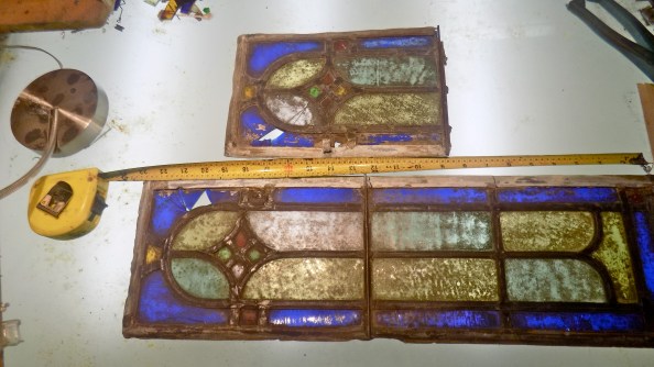 Here is the damaged pair.  The 'dirt' covering the glass is an oil paint aging patina, applied with a fairly heavy hand.